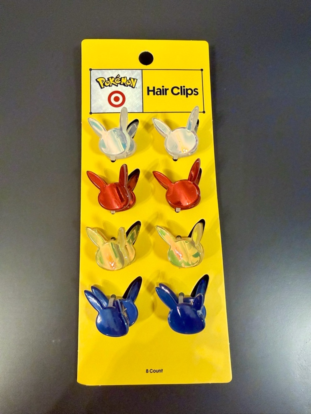 Pokémon x Target Pikachu 6 pack of Hair Clips In hand Claw Clip Yellow Blue Red